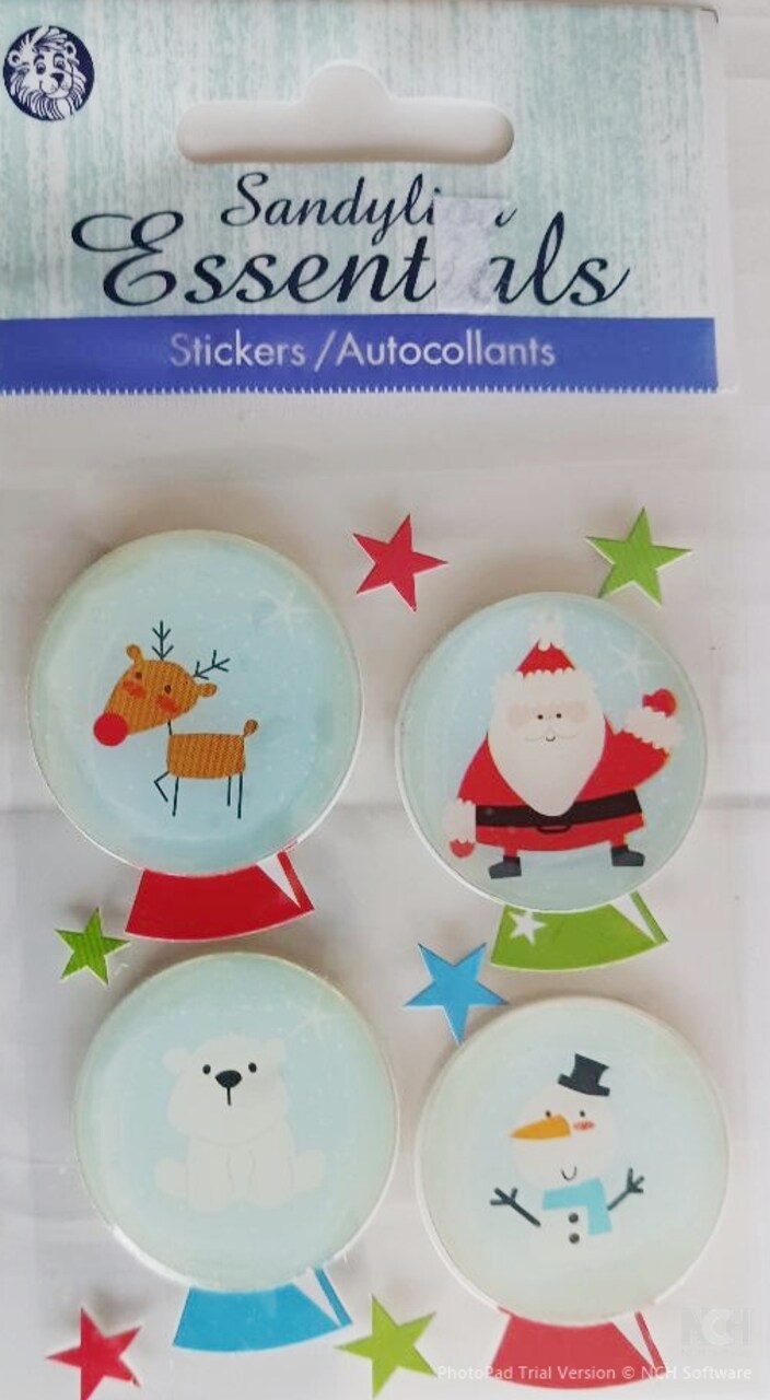 Sandylion Essentials Vintage Snow Globes Dimensional Stickers